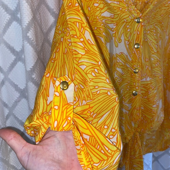 Amanda Uprichard Bright Yellow and Orange Top - Picture 3 of 5